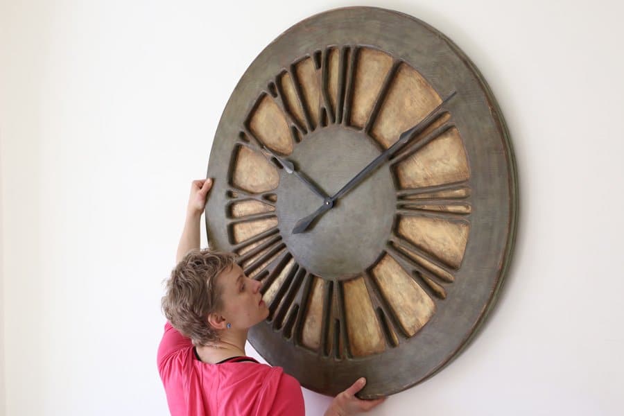 Large Shabby Chic Clocks Rustic Wall Handmade - Extra Large Wall Clocks Uk 120cm