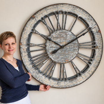 White Shabby Chic Clock Skeleton Design