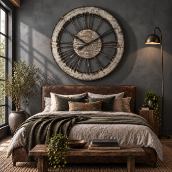 White Shabby Chic Clock Skeleton Design