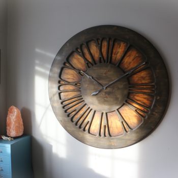 extraordinary rustic wall clock from wood