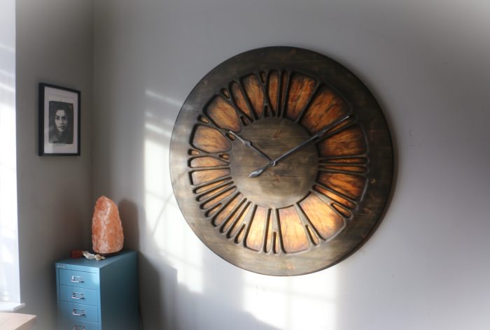 extraordinary rustic wall clock from wood