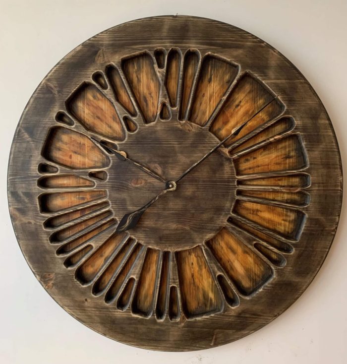 Very Large Handmade Rustic Wall Clock