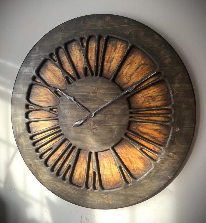 Very Large Handmade Rustic Wall Clock