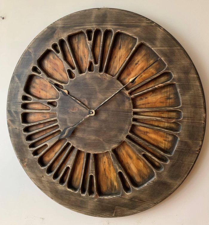 Very Large Handmade Rustic Wall Clock