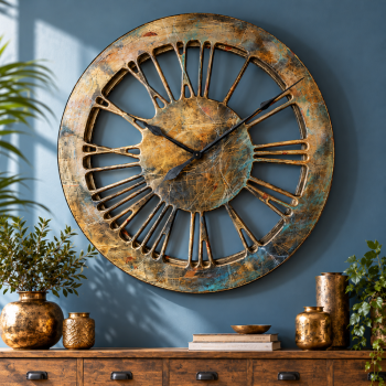 Contemporary Wall Clock With Roman Numerals