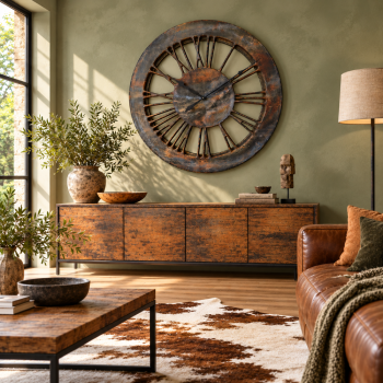 Large Contemporary Clock Handmade from Wood