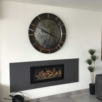 Metal And Wood Industrial Wall Clock