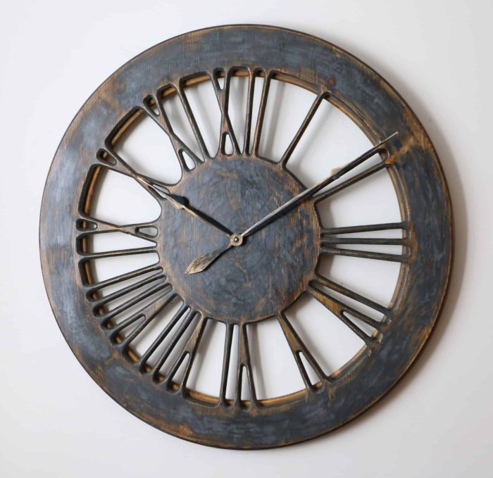 handmade extra large skeleton wall clock