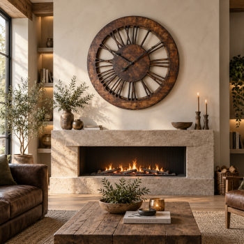 Rustic Modern Fireplace Living Room