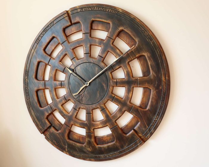 wooden living room wall clock