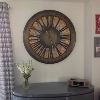 Large Artistic Wall Clock Gold & Silver