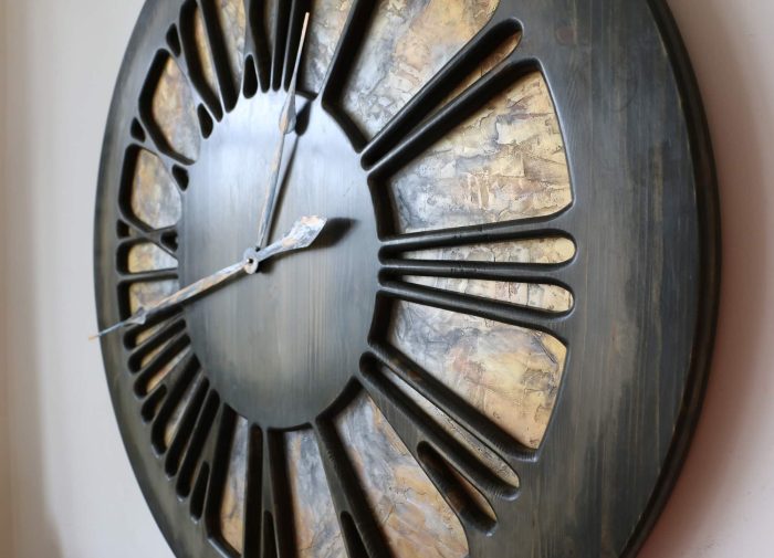 Roman Numeral Artistic Wall Clock Zoom