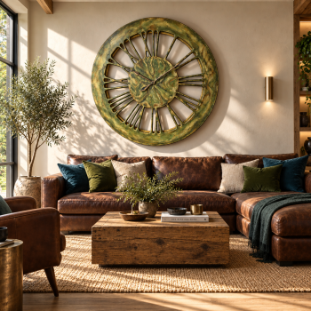Massive Green Modern Wall Clock