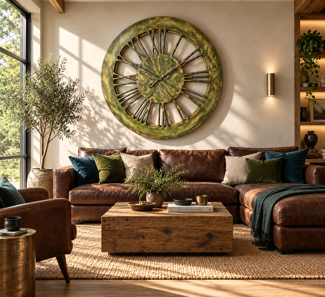Massive Green Modern Wall Clock