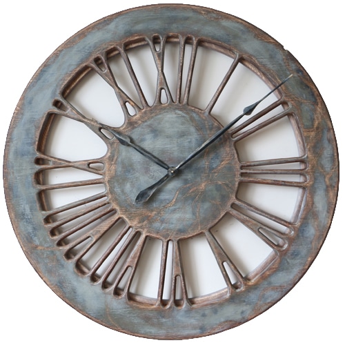 Rustikal Graue Wanduhr 100 Cm Mit Römischen Zahlzeichen - Extra Large Roman Numeral Wall Clock