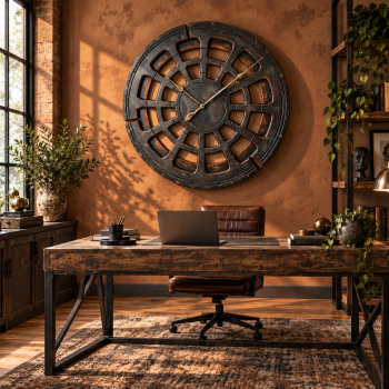Large Grey Wall Clock