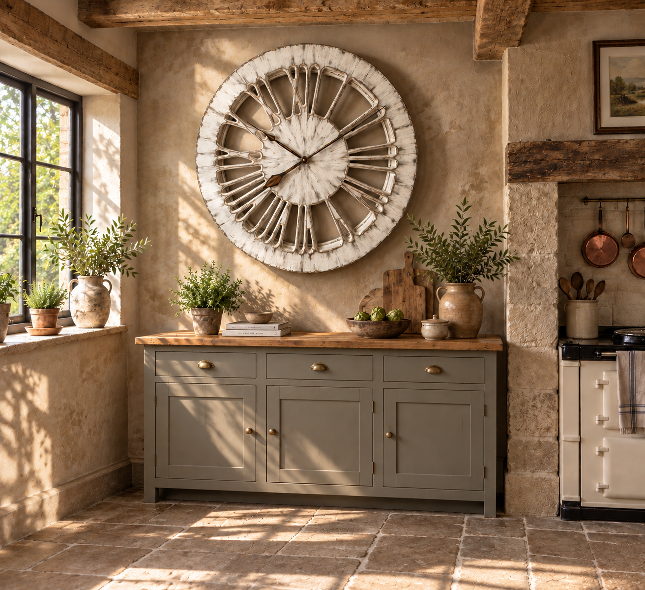 Large White Wall Clock